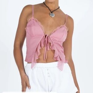 Princess Polly Lace Trim Cami with Ruffle Detail- Size 4